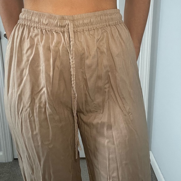 wide leg viscose cover up crinkle pants - Picture 2 of 4